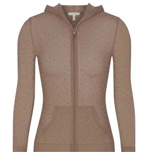 SKIMS Mesh Rhinestone Cover Up Zip Up – Desert | NWT | Resort wear - Swim